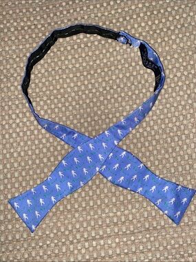 Men's Bow Tie in Periwinkle Blue featuring the Abominable Snowman and Loch Ness